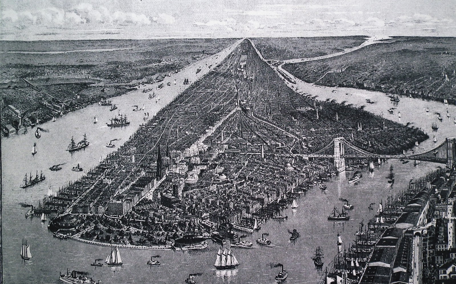 drawing of 1800 New York